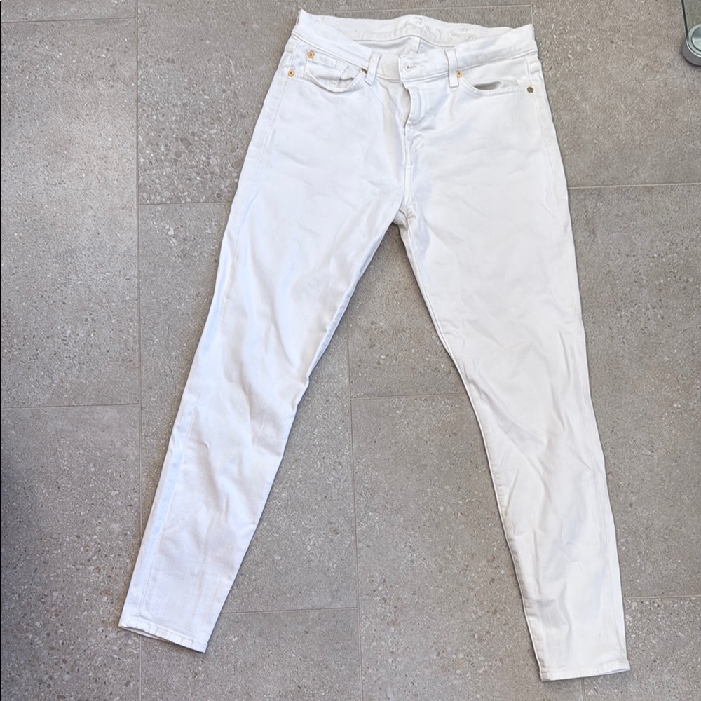 7 For All Mankind Ankle Genevieve White Jeans